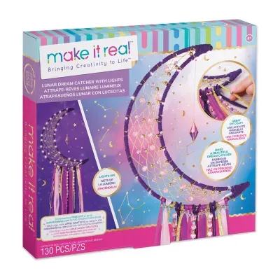 Make It Real DIY Lunar Dream Catcher with Lights - Purple Pink & Gold
