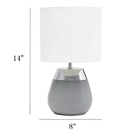 All the Rages Simple Designs 2-Toned Metallic 4-Setting Touch Table Lamp