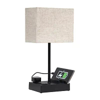 All the Rages Simple Designs 2 Usb Port Table Lamp