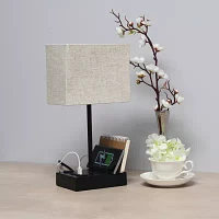 All the Rages Simple Designs 2 Usb Port Table Lamp