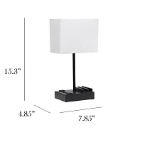 All the Rages Simple Designs 2 Usb Port Table Lamp