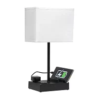 All the Rages Simple Designs 2 Usb Port Table Lamp