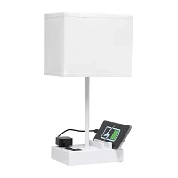All the Rages Simple Designs 2 Usb Port Table Lamp
