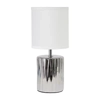 All the Rages Simple Designs Ruffled Metallic Table Lamp