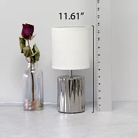 All the Rages Simple Designs Ruffled Metallic Table Lamp