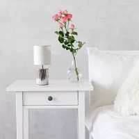 All the Rages Simple Designs Ruffled Metallic Table Lamp