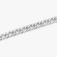 Stainless Steel 9 Inch Solid Curb Chain Bracelet