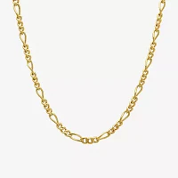 Mens Yellow Stainless Steel Figaro Chain Necklace