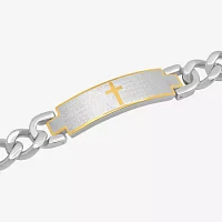 Mens Two-Tone Stainless Steel Lord's Prayer Bracelet