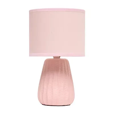 All the Rages Simple Designs Textured Pastel Table Lamp