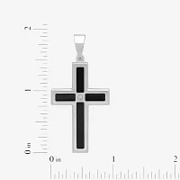 Mens Diamond-Accent Cross Pendant Necklace