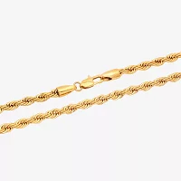 Men's Yellow Stainless Steel Solid Rope Chain Necklace