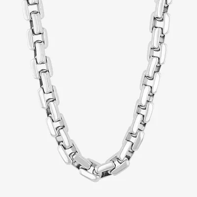 Mens 24 Inch Stainless Steel Link Necklace