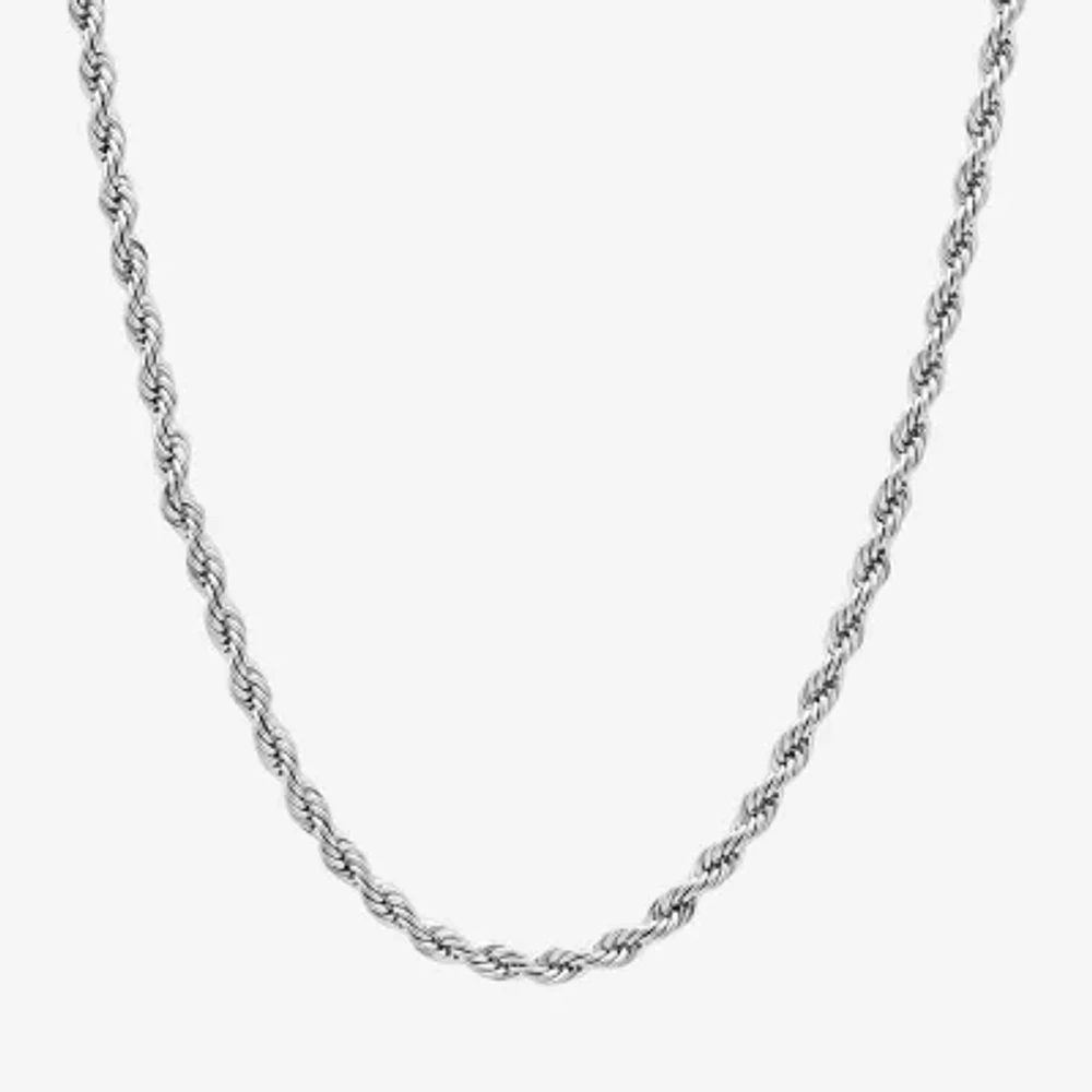 Mens Rope Stainless Steel Chain Necklace