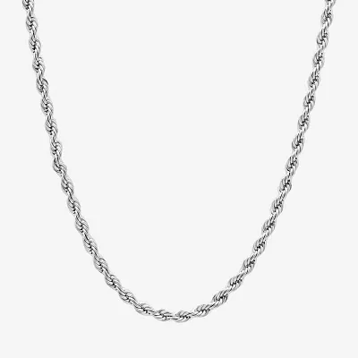Mens Rope Stainless Steel Chain Necklace