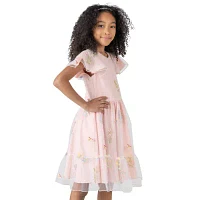 Rare Editions Little & Big Girls Short Sleeve Flutter Sleeve A-Line Dress