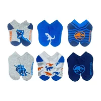 Toddler Boys 6 Pair Jurassic World Quarter Ankle Socks