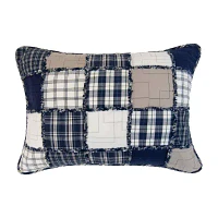 Donna Sharp Checkerboard Indigo 3-pc. Embellished Quilt Set