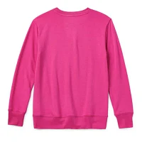 Xersion Little & Big Girls Super Soft Fleece Crew Neck Long Sleeve Fleece Sweatshirt