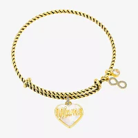 Footnotes Mama 10K Gold Over Brass Semisolid Heart Infinity Bangle Bracelet