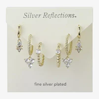 Silver Reflections 3 Pair Cubic Zirconia Earring Set