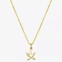 Sparkle Allure Starfish Diamond 14K Gold Over Brass 16 Inch Cable Pendant Necklace