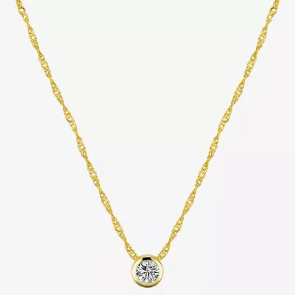 Sparkle Allure Sapphire 14K Gold Over Brass 16 Inch Cable Round Pendant Necklace