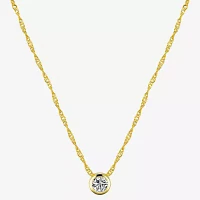 Sparkle Allure Sapphire 14K Gold Over Brass 16 Inch Cable Round Pendant Necklace