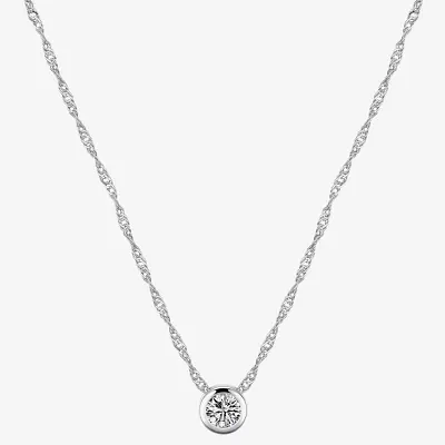 Sparkle Allure Sapphire Pure Silver Over Brass 16 Inch Cable Round Pendant Necklace