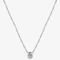 Sparkle Allure Sapphire Pure Silver Over Brass 16 Inch Cable Round Pendant Necklace