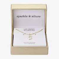 Sparkle Allure Initial Diamond 14K Gold Over Brass 16 Inch Cable Pendant Necklace