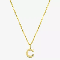 Sparkle Allure Initial Diamond 14K Gold Over Brass 16 Inch Cable Pendant Necklace