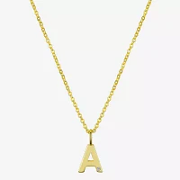 Sparkle Allure Initial Diamond 14K Gold Over Brass 16 Inch Cable Pendant Necklace