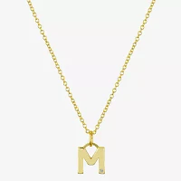 Sparkle Allure Initial Womens Diamond 14K Gold Over Brass Pendant Necklaces