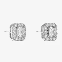 Monet Jewelry Timeless Silver Tone Cubic Zirconia 11mm Square Stud Earrings