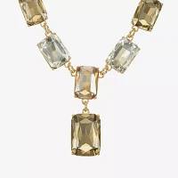 Monet Jewelry Gold Tone Womens Brown Glass 18 Inch Y Necklace