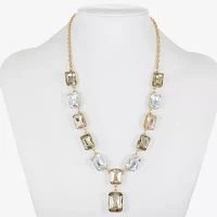 Monet Jewelry Gold Tone Womens Brown Glass 18 Inch Y Necklace