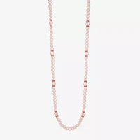 Monet Jewelry Gold Tone & Pink Womens Glass 36 Inch Strand Necklace