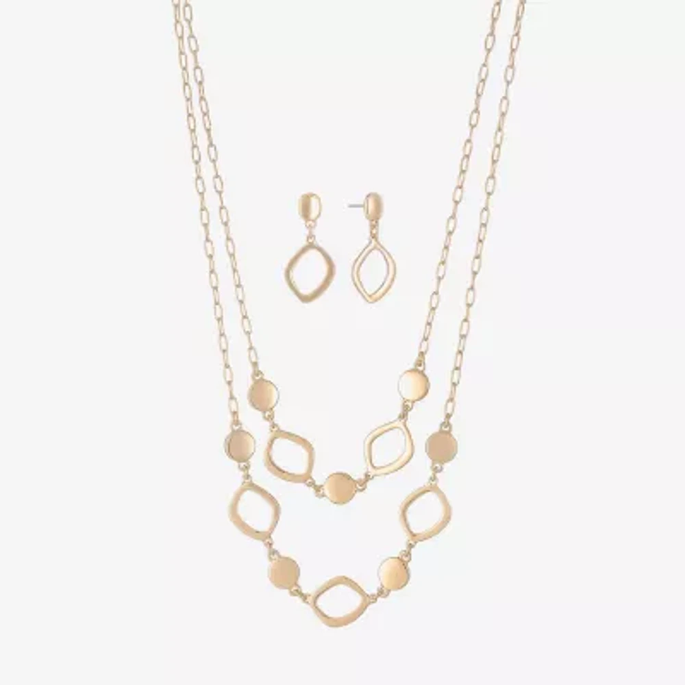 Liz Claiborne Multi Strand & Drop Earring Womens Hypoallergenic 2-pc. Jewelry Set