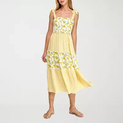 City Triangle Womens Midi Fit + Flare Dress Juniors