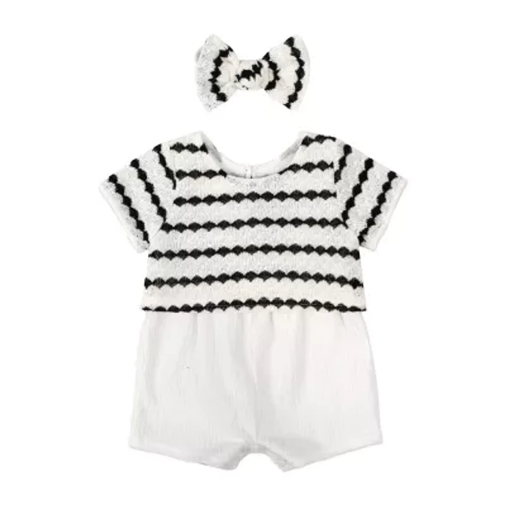 Baby Essentials Girls 2-pc. Short Sleeve Romper