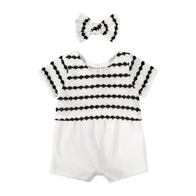 Baby Essentials Girls 2-pc. Short Sleeve Romper