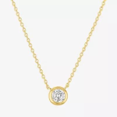 Diamond Addiction (G-H / I1-I2) Womens 1/3 CT. T.W. Lab Grown White Diamond 10K Gold Round Pendant Necklace