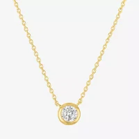 Diamond Addiction (G-H / I1-I2) Womens 1/3 CT. T.W. Lab Grown White Diamond 10K Gold Round Pendant Necklace