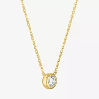 Diamond Addiction (G-H / I1-I2) Womens 1/3 CT. T.W. Lab Grown White Diamond 10K Gold Round Pendant Necklace