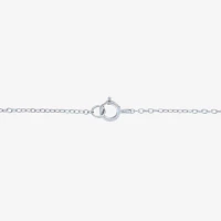 Yes Please! "Mom" Womens Lab Created White Sapphire Sterling Silver Pendant Necklaces