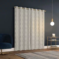 Sun Zero Atmosphere Davenport Grommet Top 100% Blackout Single Curtain Panels