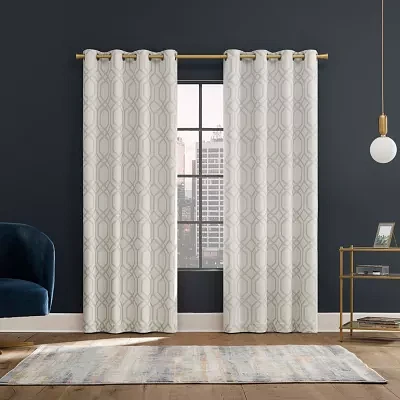 Sun Zero Atmosphere Davenport Grommet Top 100% Blackout Single Curtain Panels