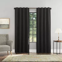 Sun Zero Treviso Back Tab Energy Saving 100% Blackout Single Curtain Panels