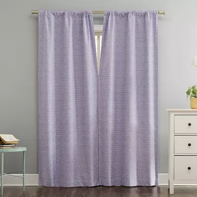 Sun Zero Sylo Rod Pocket Energy Saving 100% Blackout Single Curtain Panels